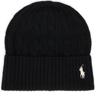 Polo Ralph Lauren Womens Wool Cap Black Hat