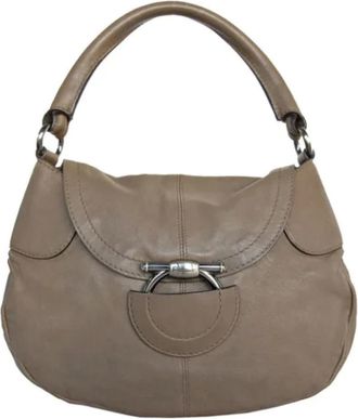 Ferragamo Pre-owned Handbags, female, Brown, Size: ONE SIZE Pre-owned Leather handbags