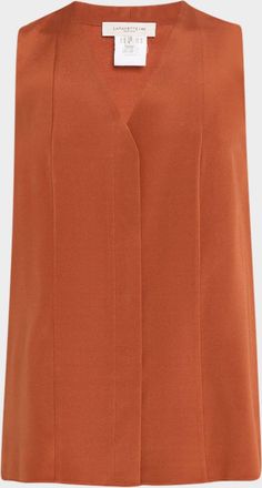 Lafayette 148 New York Sleeveless Organic Stretch Silk Blouse