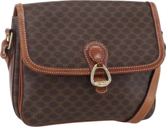 Celine Vintage Macadam Canvas Brown Canvas Backpack Bag (Pre-Owned)