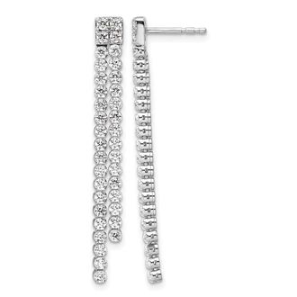 Diamond2Deal 14K White Gold 1.85 ct Lab Grown Diamond Dangle Earrings VS Clarity, G-H Color