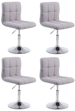 Clp Set De 4 Sillas Lounger Palma En Tela Gris