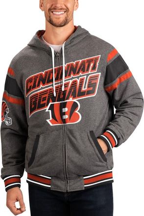 G-III Sports by Carl Banks Mens G-III Sports by Carl Banks Black/Gray Cincinnati Bengals Extreme Full Back Reversible Hoodie Full-Zip Jacket at Nordstrom, Size Xx-Large