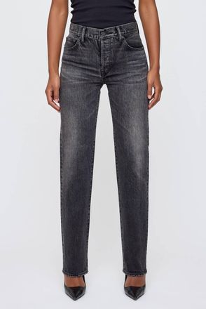 Moussy Melbourne Straight Leg Jeans In Black