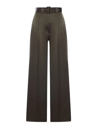 Zimmermann Wide Leg Trousers With Silk Belt And Darts