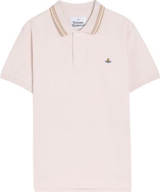 Vivienne Westwood Logo-embroidered Piqu&eacute; Cotton Polo Shirt - Lilac - XL