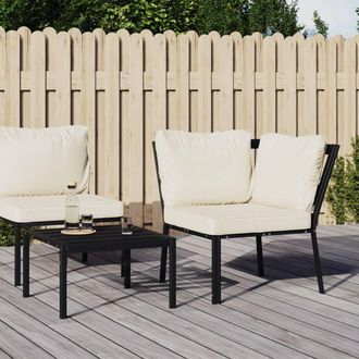 vidaXL Silla De Jard&iacute;n Acero Con Cojines Color Arena 76x76x79 Cm Vidaxl