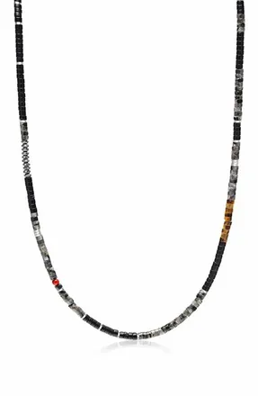Nialaya Black Onyx and Labradorite Heishi Necklace at Nordstrom