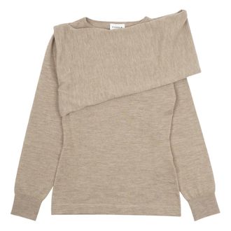 P.A.R.O.S.H. Rondgebreide bovenkleding - Dames - Ronde hals truien - Beige - L - Truien & Vesten