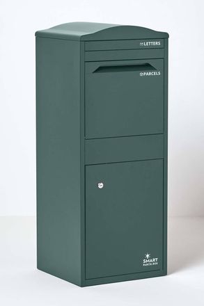 Homescapes Smart Parcel Box Large Curved Top Front Access Secure Delivery Box in Green