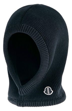 Moncler x Rick Owens Logo Patch Virgin Wool Balaclava in Black at Nordstrom