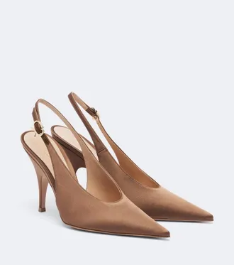 Gianvito Rossi Sofia satin slingback pumps