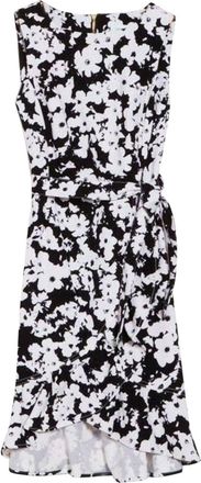 Calvin Klein Floral Printed Black & White Sleeveless Dress Size S