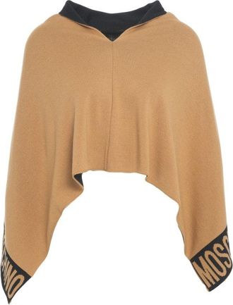 Moschino Knit Poncho With Contrasting Collar