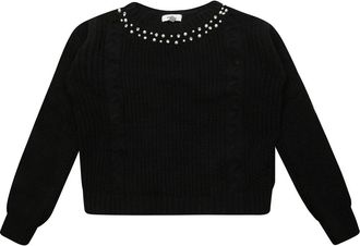 Dixie Maglia Girocollo Con Perline - Dames - Ronde hals truien - Zwart - XL - Truien & Vesten
