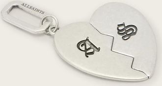 AllSaints Sterling Silver Large Heart Sterling Silver Pendant Charm, Size: One Size