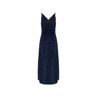 Baum Und Pferdgarten Atalie Jurk - Dames - Maxi kleedjes - Blauw - XS - Satijn - Kleedjes