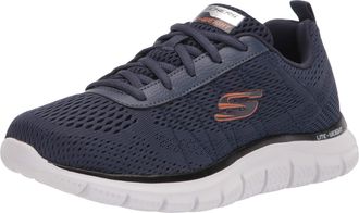 Skechers Mens Track-Moulton Sneakers, Sports Shoes, Marine, 10 UK Navy Orange