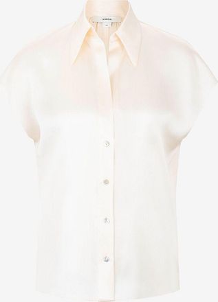 Vince Kurz&auml;rmelige Bluse aus Seide