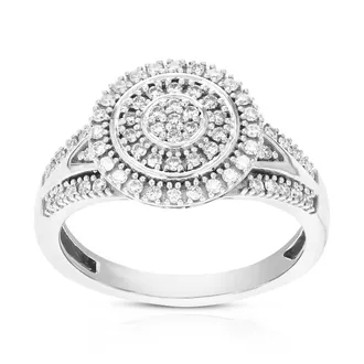 Vir Jewels 1/2 cttw Lab Grown Diamond Engagement Ring in Sterling Silver For Women