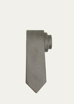 Giorgio Armani Geometric Line Silk Tie