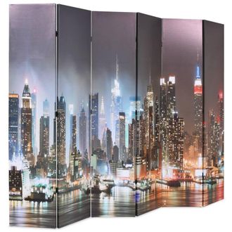 Berkfield Home Folding Room Divider 228x170 cm New York by Night
