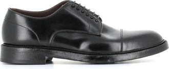 Green George Zwarte leren Derby schoenen met Dainite zool - Heren - Nette schoenen - Zwart - 41 EU - Schoenen