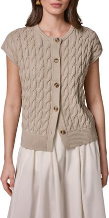 DKNY Extended Shoulder Cable Cardigan in Sandstone at Nordstrom, Size X-Small