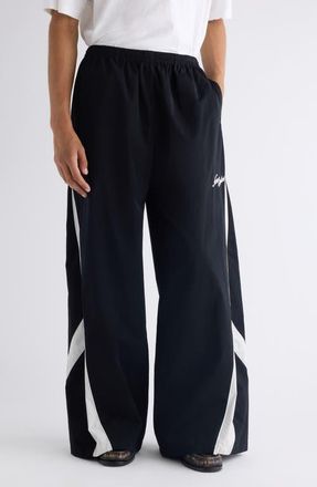 Acne Studios Peachy Wide Leg Track Pants in Black at Nordstrom, Size 34 Us