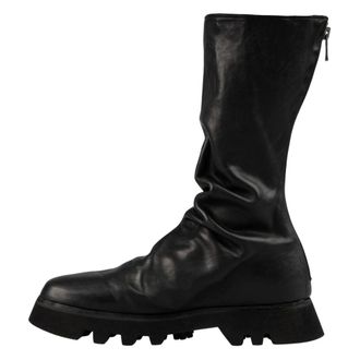 Guidi Schoenen, Heren, Zwart, 45 EU, Leer, Blake stitch hoge laarzen met rits aan de achterkant