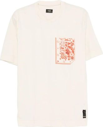 Fendi T-shirt a fiori - Toni neutri