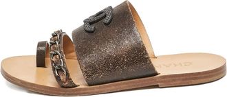 Chanel Sandali con logo CC - Marrone