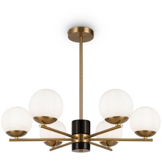 Maytoni Lampadario a Sospensione Moderno Marble Metallo Ottone Vetro 6 Luci E27 60W