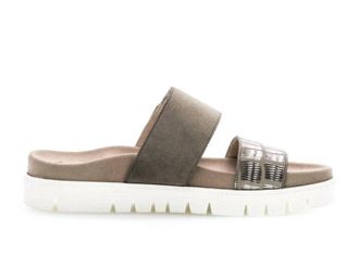 Gabor Womens Casual Platform Sandal In Green Suede