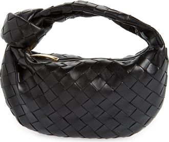 Bottega Veneta Mini Jodie Leather Hobo in Black/Gold at Nordstrom