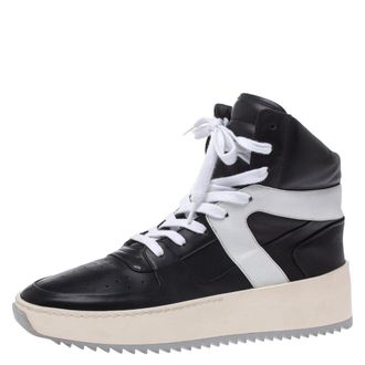 Fear of God Black/white Leather Basketball High Top Sneakers