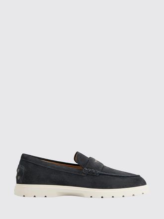 Tod's Mocassini in pelle scamosciata con traversina e logo inciso