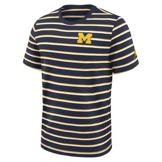 Nike Jordan Mens Michigan Athletic Prep Legacy Summit Stripe Jordan Brand College T-Shirt in Blue | 0JSF0FU2MWN-H4R
