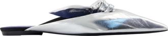Lanvin Bow Mules - Dames - Slip ons - Grijs - 36 EU - Leer - Schoenen