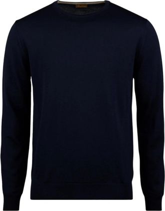 Stenstr&ouml;ms Merino wollen trui met ronde hals - Heren - Ronde hals truien - Blauw - 2XL - Wol - Truien & Vesten