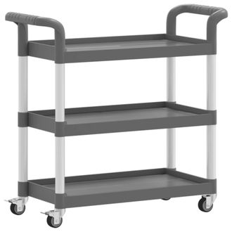 vidaXL Carrito De 3 Niveles Aluminio Gris 77x34x72 Cm Vidaxl