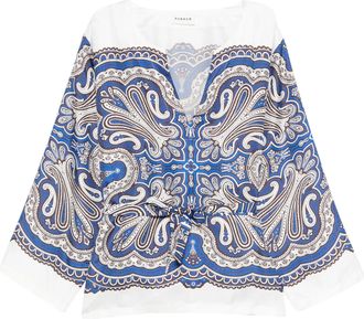 P.A.R.O.S.H. Silk Blouse With Intricate Scarf-Inspired Print