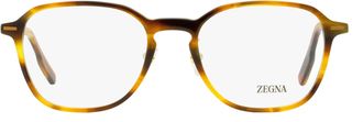 Ermenegildo Zegna EZ5255-H Modern Square Acetate Eyeglasses - Havana
