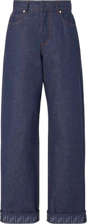 Fendi Jeans, Dames, Blauw, M, Denim, FF Reverse Denim Jeans