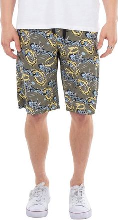 A.P.C. Graphic-Print Vince Cotton Shorts, Size Medium