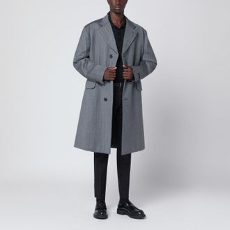 Prada Cappotto monopetto grigio in lana