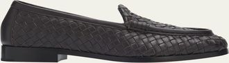 Bottega Veneta Silenzio Intrecciato Leather Loafers