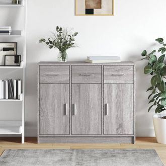 vidaXL Aparador Madera De Ingenier&iacute;a Gris Sonoma 91x28x75 Cm Vidaxl
