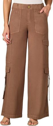 Wit & Wisdom High Waist Cotton Blend Cargo Pants in Mocha at Nordstrom, Size 16P