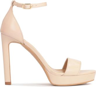 Kazar Beige leren platform stiletto sandalen - Dames - Sandalen met hakken - Beige - 37 EU - Leer - Schoenen